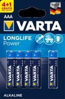 Батарейка лужна VARTA LONGLIFE POWER AAA 1.5V, блістер, 5 шт (4+1)