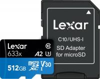 Карта пам’яті Lexar microSDXC 512GB UHS-I W/ADAPTER (LSDMI512BB633A)