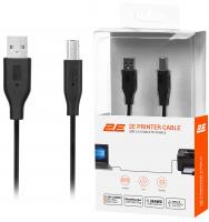 Кабель USB-A > USB-B синхронізації 2E 3м, чорний