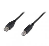 Кабель USB-A > USB-B синхронізації, DIGITUS, 3м, чорний