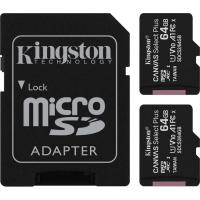 Карта пам'яті Kingston microSDXC Canvas Select Plus 64GB UHS-I U1 V10 C10 A1 100R, 2шт + 1 SD-адаптер (SDCS2/64GB-2P1A)