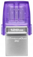 Накопичувач Kingston 128GB USB 3.2 Type-A Gen1 + Type-C DT microDuo 3C R200MB/s
