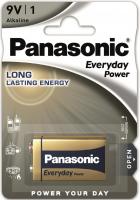 Батарейка Panasonic EVERYDAY POWER лужна 6LR61(6LF22, MN1604, MX1604, Крона) блістер, 1 шт.