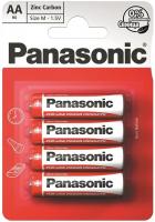 Батарейка Panasonic RED ZINC вугільно-цинкова AA(R6) блістер, 4 шт.