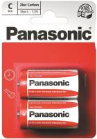 Батарейка Panasonic RED ZINC вугільно-цинкова C(R14) блістер, 2 шт.