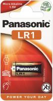 Батарейка Panasonic лужна LR1(910А, MN9100) блістер, 1 шт.