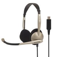 Гарнітура комп'ютерна стерео On-Ear Koss CS100, USB, Uni Mic, 2.4м, Кремовий