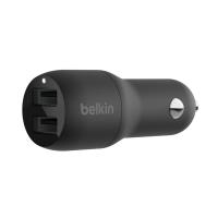 Зарядний пристрій автомобільний Belkin 24Вт 2хUSB-A, чорний