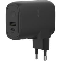 Зарядний пристрій мережевий Belkin 25Вт USB-С PD, PowerBank 5000мА·год, кабель USB-C > USB-C, 1м, чорний