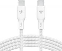 Кабель USB-C > USB-C заряджання/синхронізації Belkin 3м, 100Вт, Type-C, плетений, білий