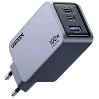 Зарядний пристрій Ugreen X757 3xUSB 100W GaN (2xType-C+USB-A) Nexode Pro, сірий