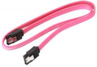 Кабель SATA 3.0 7pin, F/F, 0.5 м, із защіпками, червоний