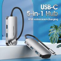 Хаб Vention USB 3.1 Type-C -> 4хUSB 3.0/PD 100W 5-in-1