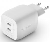 Зарядний пристрій мережевий Belkin 45Вт 2хUSB-С GAN PD PPS, білий