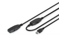 Подовжувач DIGITUS USB 3.0 Active Cable, A/M-A/F, 15м, чорний