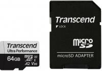 Карта пам'яті Transcend microSDXC 64GB C10 UHS-I U3 A2 R160/W80MB/s + SD-адаптер