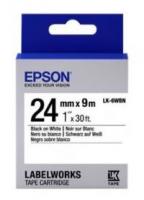 Картридж зі стрічкою Epson LK6WBN принтерів LW-600P/ LW-700/LW-Z710/LW-900P/ LW-1000P/LW-Z5000BE Std Blk/Wht 24mm/9m