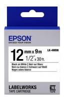 Картридж зі стрічкою Epson LK4WBN принтерів LW-300/ LW-400/LW-400VP/LW-600P/ LW-700/LW-Z710/LW-900P/ LW-1000P/LW-Z5000BE Standard Black/White 12mm/9m