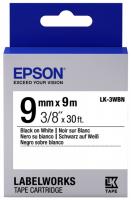 Картридж зі стрічкою Epson LK3WBN принтерів LW-300/LW-400/ LW-400VP/LW-600P/ LW-700/LW-Z710/LW-900P/ LW-1000P/LW-Z5000BE Std Blk/Wht 9mm/9m