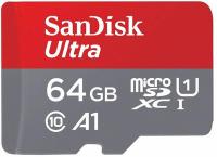 Карта пам'яті SanDisk Ultra microSDXC 64GB C10 UHS-I R100MB/s + SD-адаптер