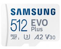 Карта пам'яті Samsung EVO Plus microSDXC 512GB UHS-I U3 V30 A2 R160 MB/s + SD-адаптер