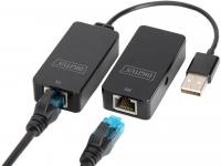 Подовжувач DIGITUS USB 2.0 - UTP Cat5, 50м, чорний