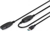 Подовжувач DIGITUS USB 3.0 Active Cable, A/M-A/F, 10м, чорний