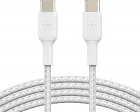 Кабель USB-C > USB-C заряджання/синхронізації Belkin 2м, 60Вт, Type-C, плетений, білий