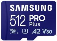 Карта пам'яті Samsung PRO Plus microSDXC 512GB UHS-I U3 V30 A2 R180/W130 MB/s