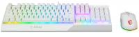 Комплект клавіатура та миша MSI Vigor GK30 COMBO WHITE UA USB, EN/UKR/RU, RGB, білий