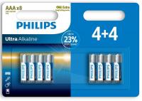 Батарейка Philips Ultra Alkaline AAA блістер, 8 шт
