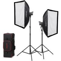 Набір студійних освітлювачів Godox Litemons LA150D LED зі стійками та софтбоксами
