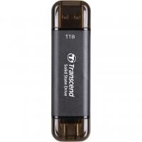 Портативний SSD Transcend 1TB USB 3.1 Gen 2 Type-A + Type-C ESD310 Чорний