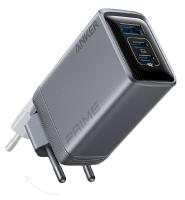Мережевий зарядний пристрій складаний ANKER GaNPrime Charger 100W, 2xUSB-C PD + 1xUSB-A, Срібний