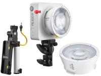 Освітлювач портативний Godox ML100R RGB LED 1800K-10000K + лінзовий рефлектор 36° + адаптер-рукоятка AK-B01 (NP-F)