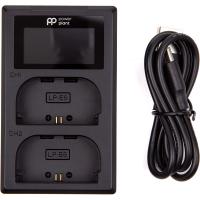 Зарядний пристрій PowerPlant з LED-дисплеєм для двох акумуляторів Canon LP-E6