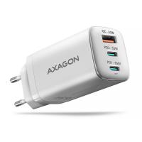Мережевий зарядний пристрій AXAGON ACU-DPQ65W, 3x port (USB + dual USB-C), PD3.0/QC4+/PPS/Apple, 65W, white