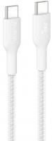 Кабель USB-C > USB-C заряджання/синхронізації Belkin 1м, 240Вт, Type-C, плетений, білий (CAB025HQ1MWH)