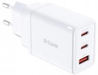 Зарядний пристрій мережевий D-Link DCP-651 65Вт GaN 2хUSB-С, 1xUSB-A, білий