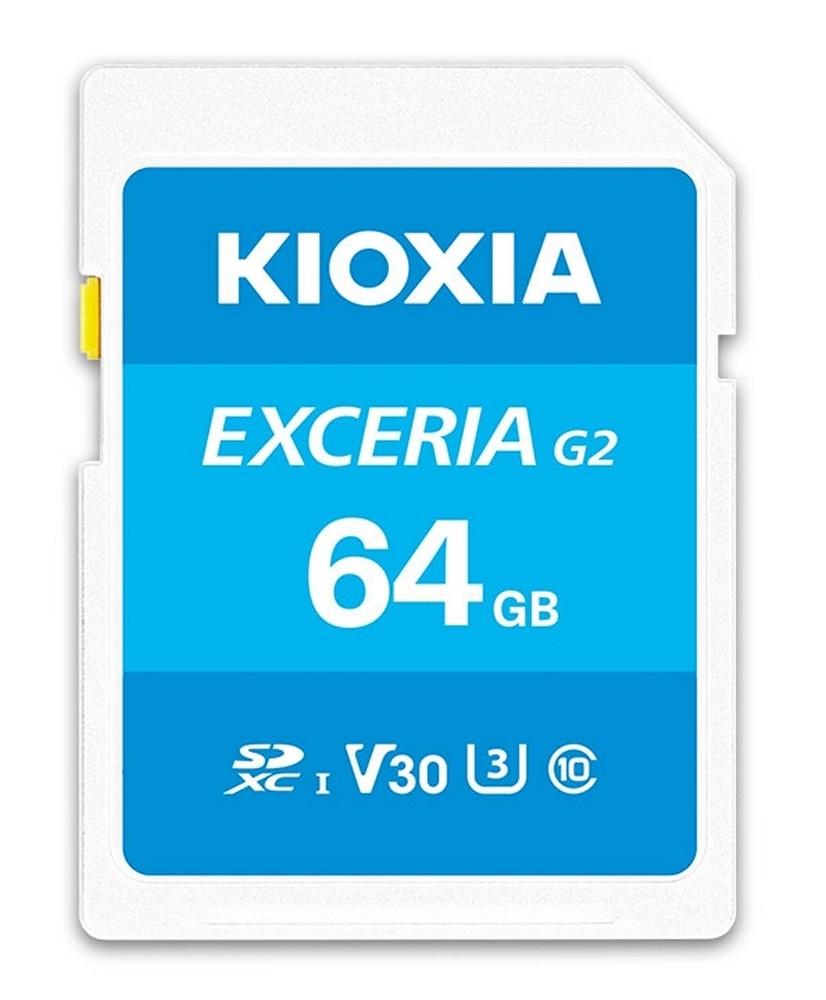 Карта памяти Kioxia EXCERIA G2 SDXC UHS-I 64GB V30 U3 R100/W50 MB/s (LNEX2L064GG4)