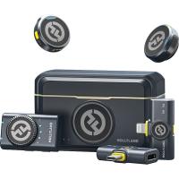 Бездротова мікрофонна система Hollyland LARK M2 2.4 GHz, Combo (2Tx, 1Rx Type-C, 1Rx Lightning, 1Rx 3.5mm TRS), Shine Charcoal