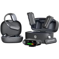 Бездротова мікрофонна система Hollyland LARK MAX 2 Ultimate Combo 2.4 GHz (2Tx, 2Rx, 2x навушники OWS), Space Gray