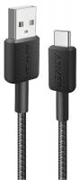 Кабель Anker 322 USB-A - USB-C, нейлон, 1.8м, чорний